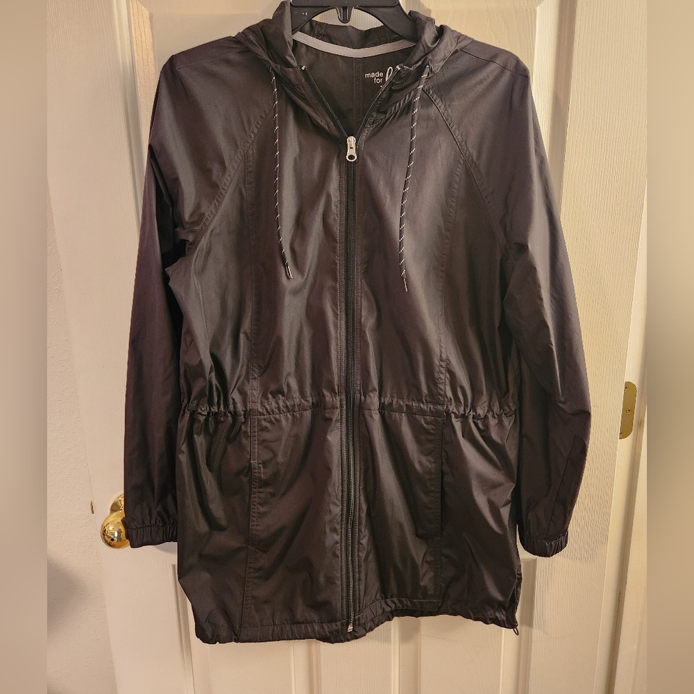 Women's Black Windbreaker with Hood Size Small